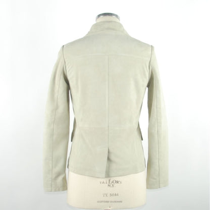 Emilio Romanelli White Leather Women Jacket