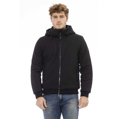 Baldinini Trend Black Polyester Men Jacket