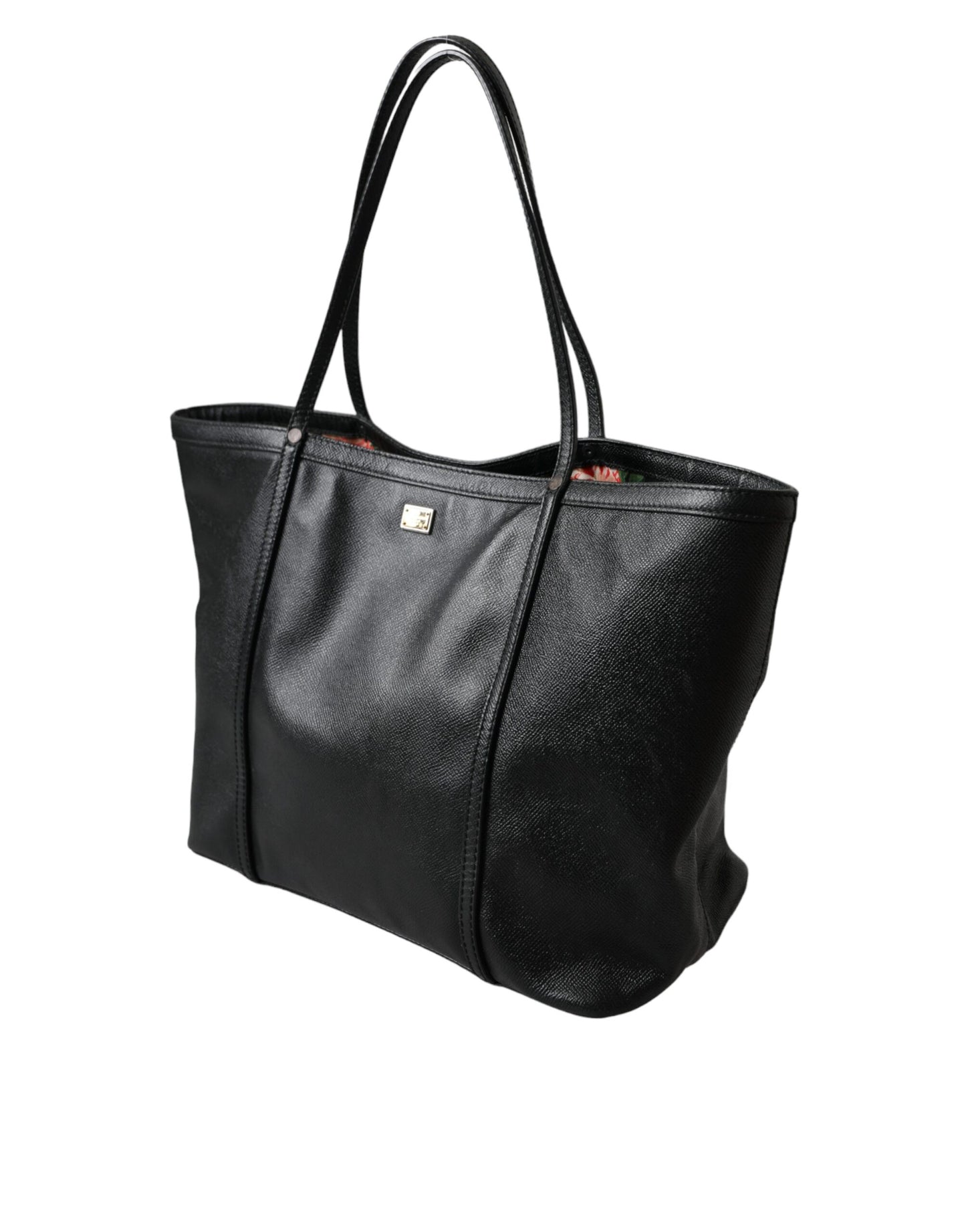 Dolce & Gabbana Black Leather Miss Escape Shopping Tote Women Bag