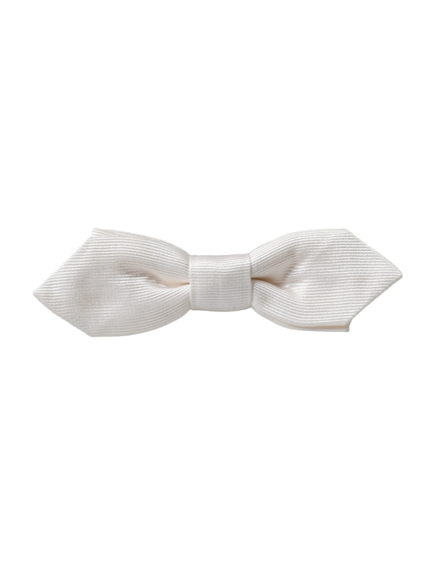 Dolce & Gabbana White Silk Adjustable Neck Men Papillon Bow Tie