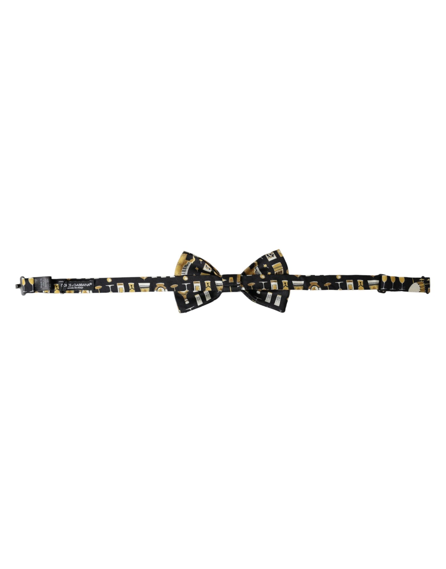 Dolce & Gabbana Black Silk Cocktail Adjustable Neck Men Bow Tie