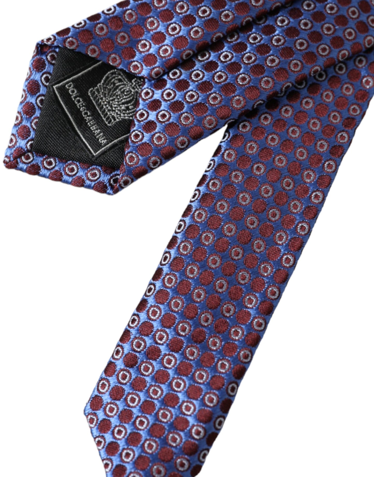 Dolce & Gabbana Blue Purple Patterned Silk Adjustable Men Tie