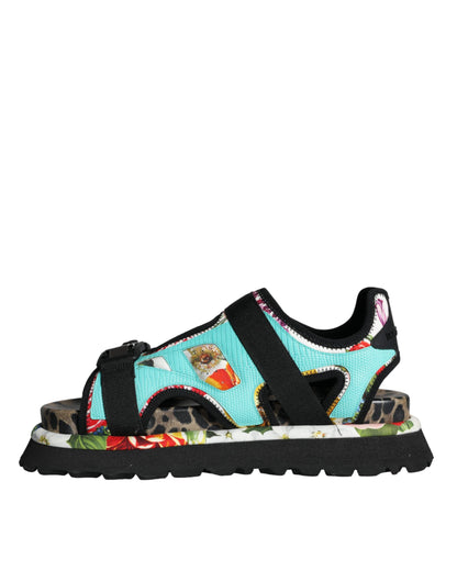 Dolce & Gabbana Multicolor Patchwork Slides Sandals Men Shoes