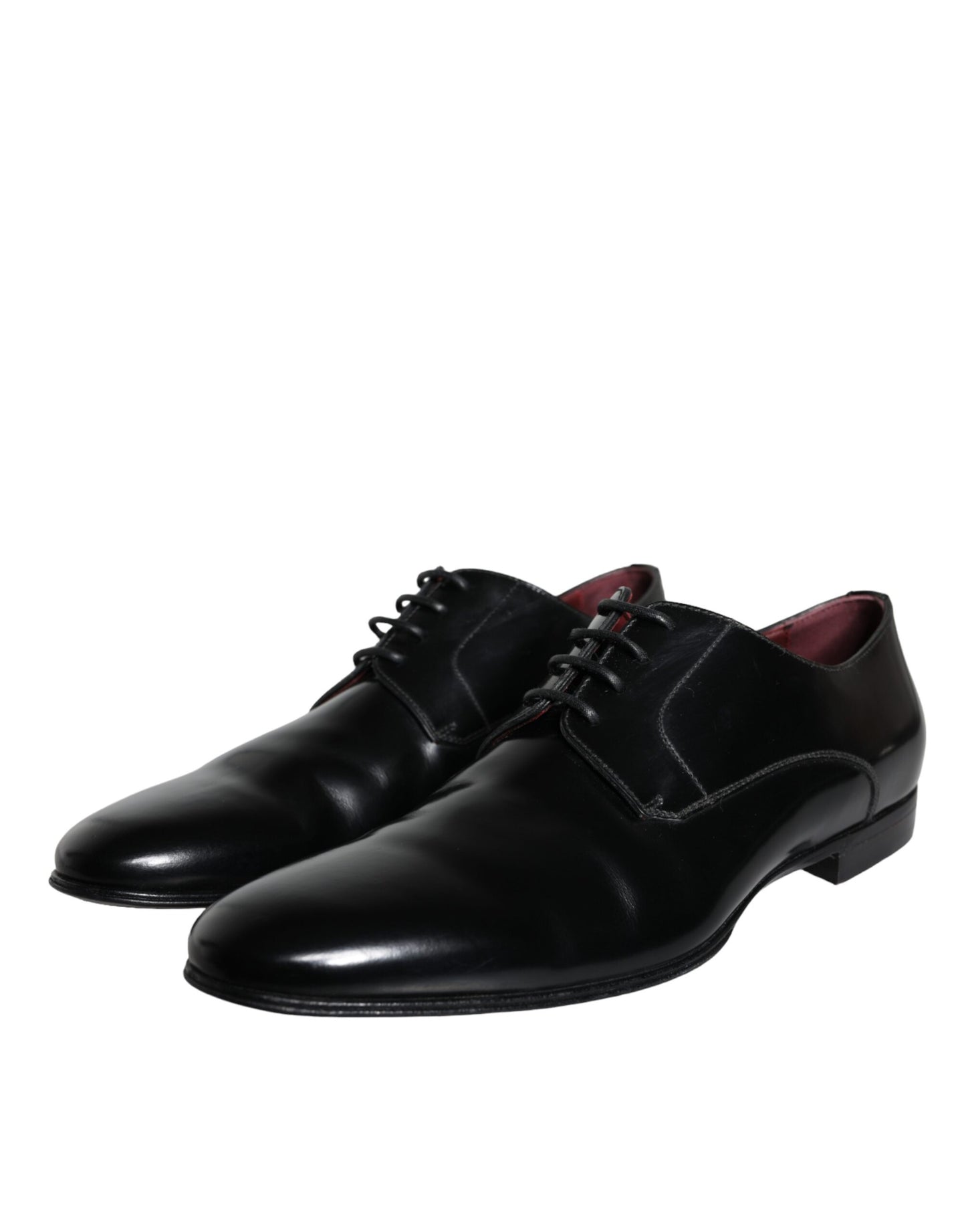 Dolce & Gabbana Black Leather Derby Formal Dress Men Shoes