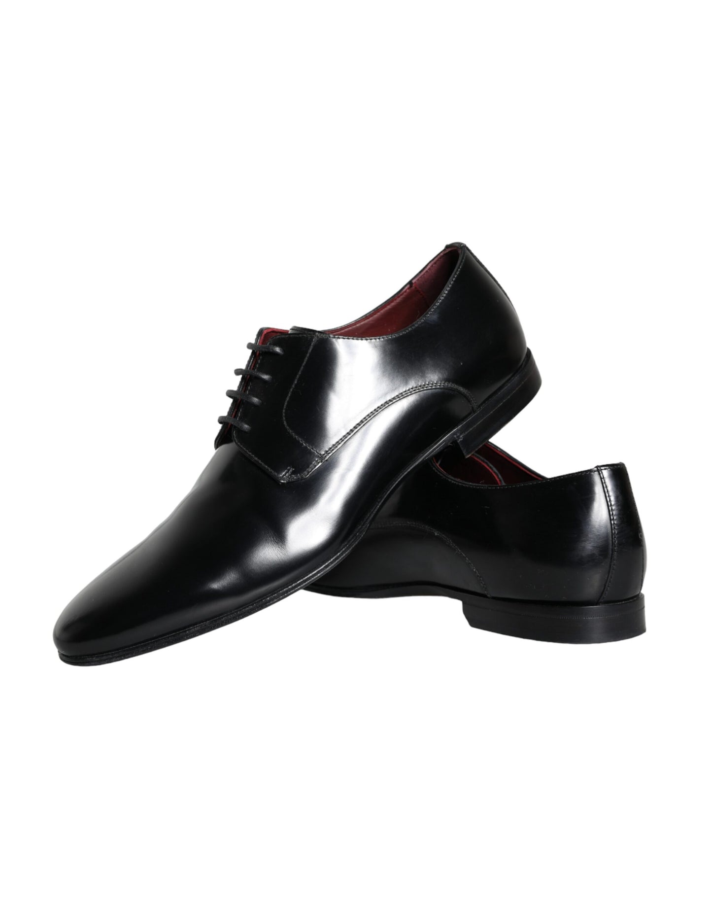 Dolce & Gabbana Black Leather Derby Formal Dress Men Shoes