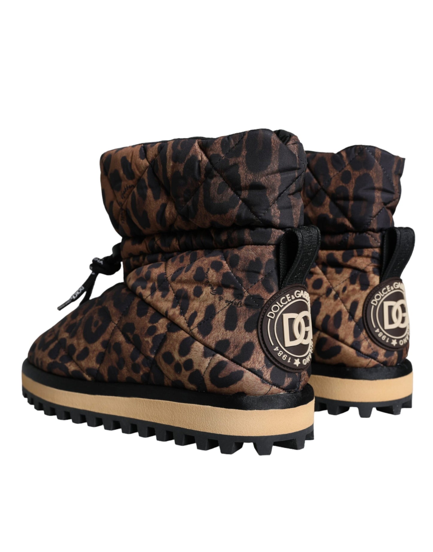 Dolce & Gabbana Brown Leopard Ankle Boots Padded Shoes