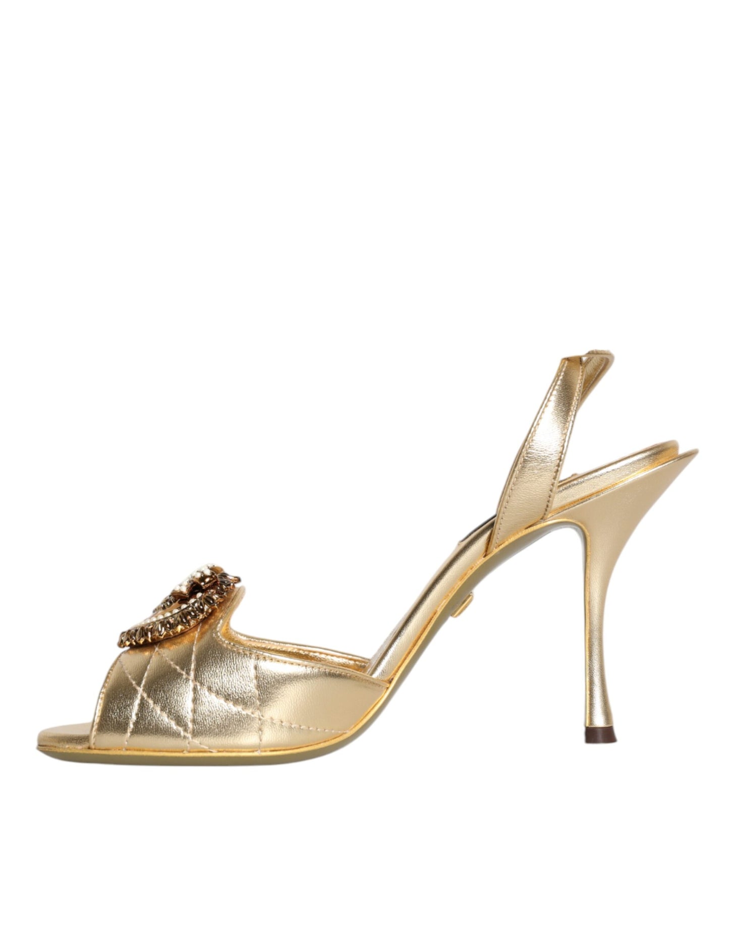 Dolce & Gabbana Gold Devotion Embellished Keira Sandals Shoes