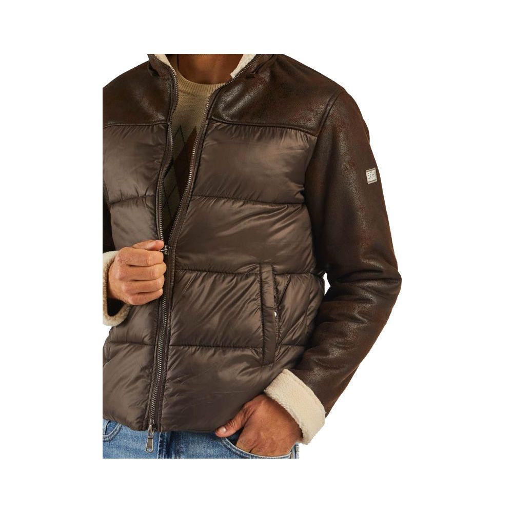 Yes Zee Brown Nylon Men Jacket