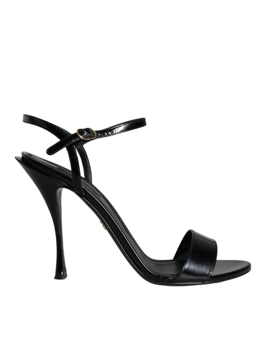 Dolce & Gabbana Black KEIRA Heels Ankle Strap Sandals Shoes