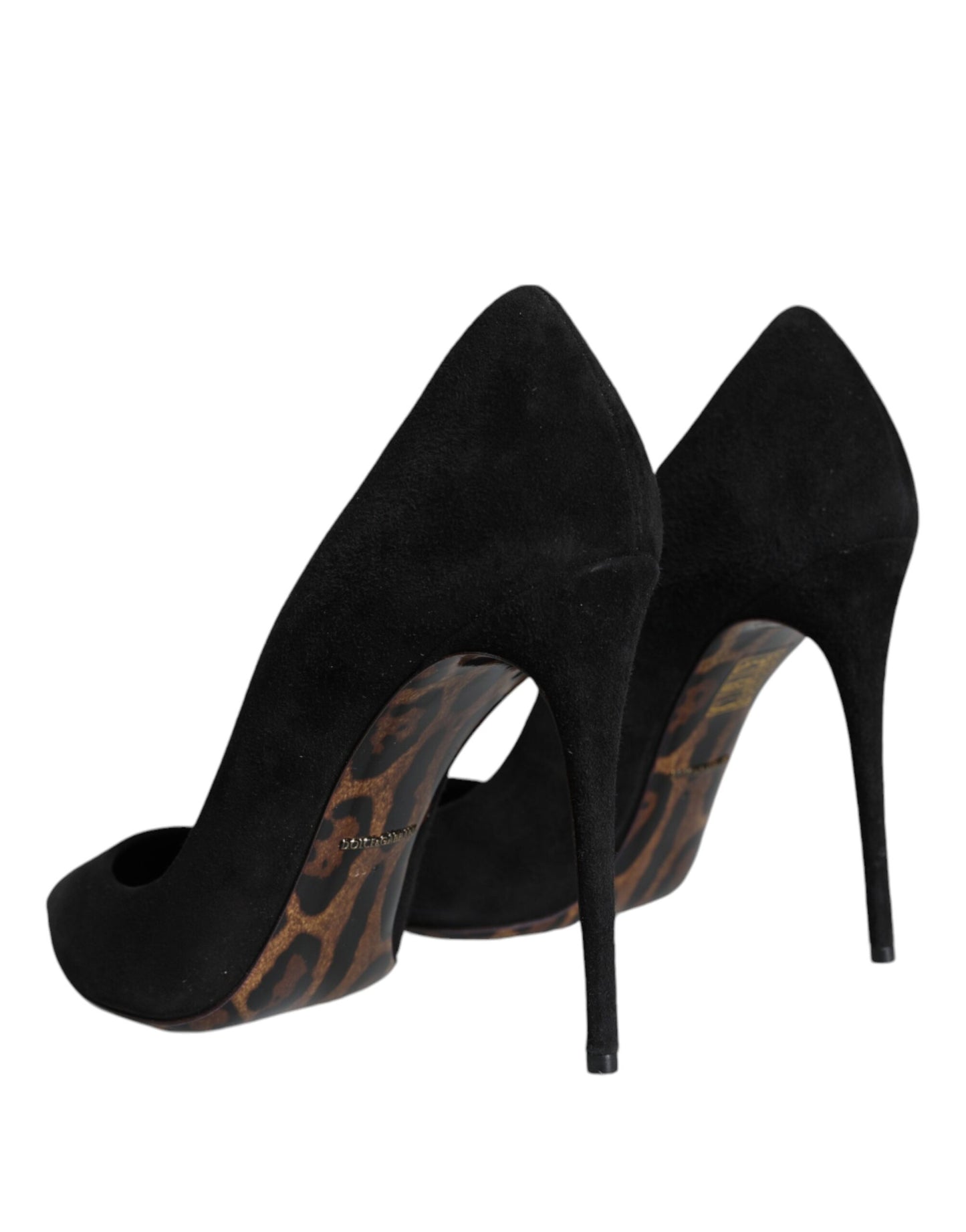 Dolce & Gabbana Black Suede Leather High Heels Pumps Shoes