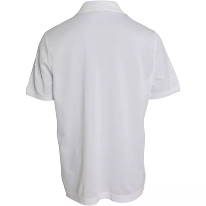 Dolce & Gabbana White Logo Collared Short Sleeve T-shirt