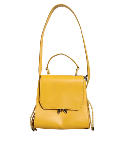 Patrizia Pepe Yellow Leather Shoulder Strap Top Handle Bag