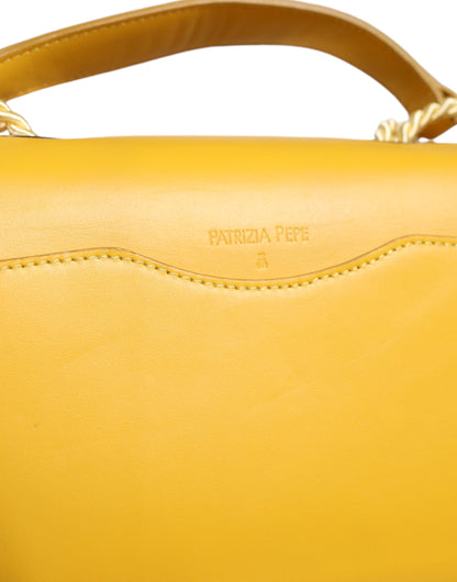 Patrizia Pepe Yellow Leather Shoulder Strap Top Handle Bag