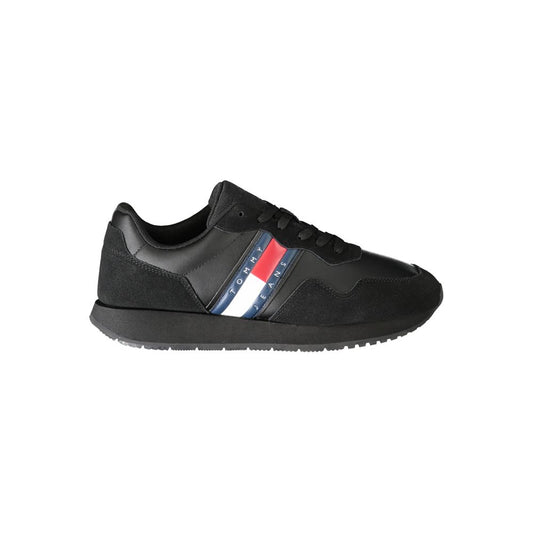 Tommy Hilfiger Black Leather Men Sneaker