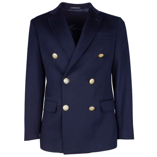 Made in Italy Blue Wool Vergine Blazer