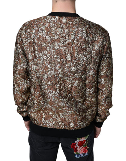 Dolce & Gabbana Brown Jacquard Mambo Pineapple Pullover Sweater