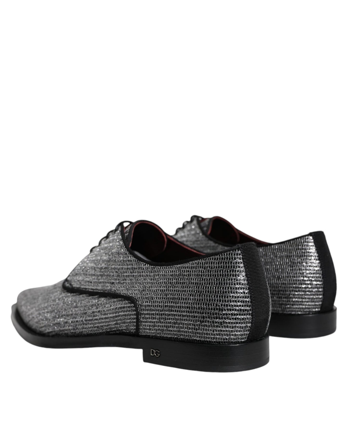 Dolce & Gabbana Silver Polyurethane Derby Formal Dress Shoes