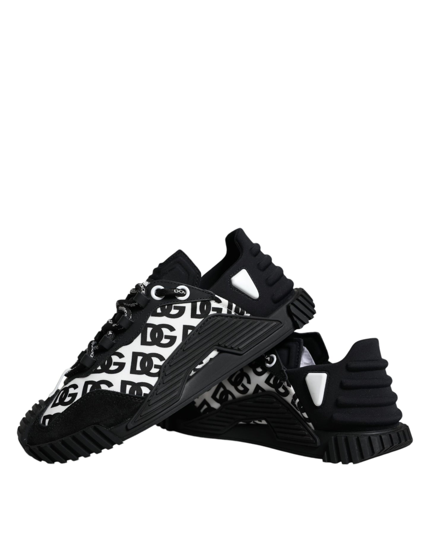 Dolce & Gabbana Black Logo Lace Up Low Top NS1 Sneakers Shoes