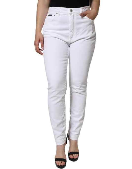 Dolce & Gabbana White Cotton Stretch AUDREY Skinny Jeans