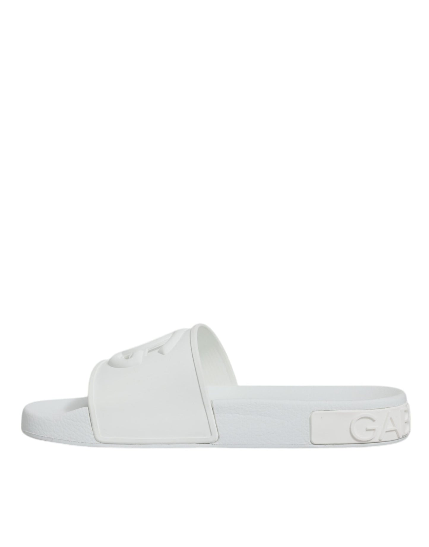 Dolce & Gabbana White Rubber Slides Sandals Beachwear Shoes