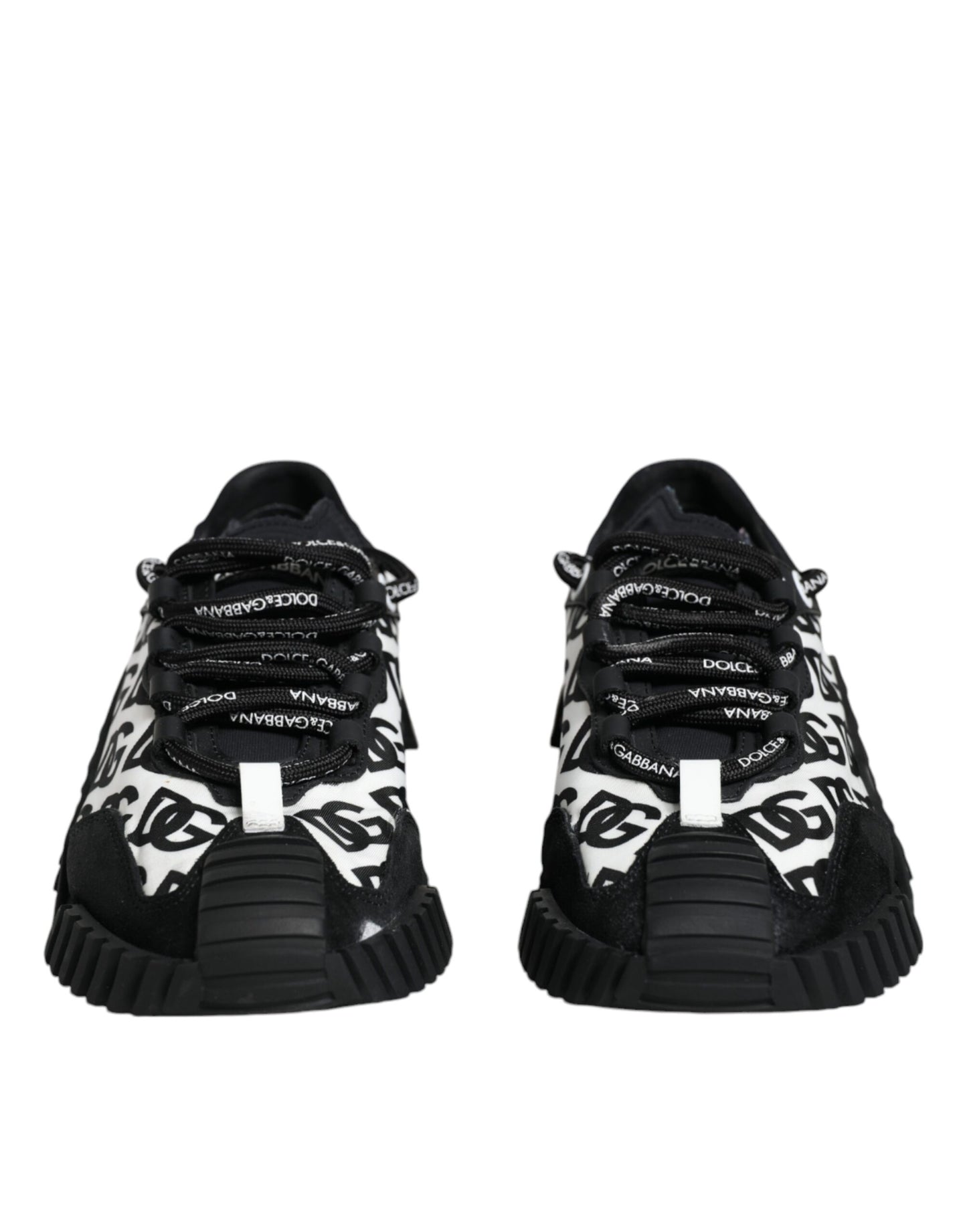 Dolce & Gabbana Black Logo Lace Up Low Top NS1 Sneakers Shoes