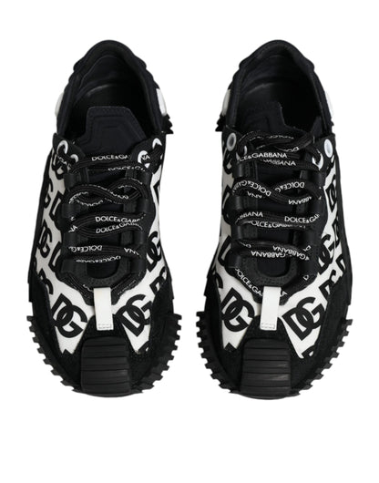 Dolce & Gabbana Black Logo Lace Up Low Top NS1 Sneakers Shoes