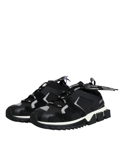 Dolce & Gabbana Black Mesh Sorrento Trekking Sneakers Shoes