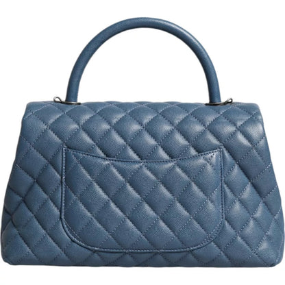 Chanel Dark Blue Flap Top Medium Coco Handle Bag