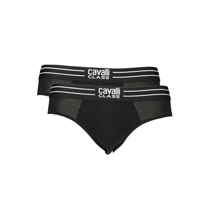 Cavalli Class Black Cotton Underwear