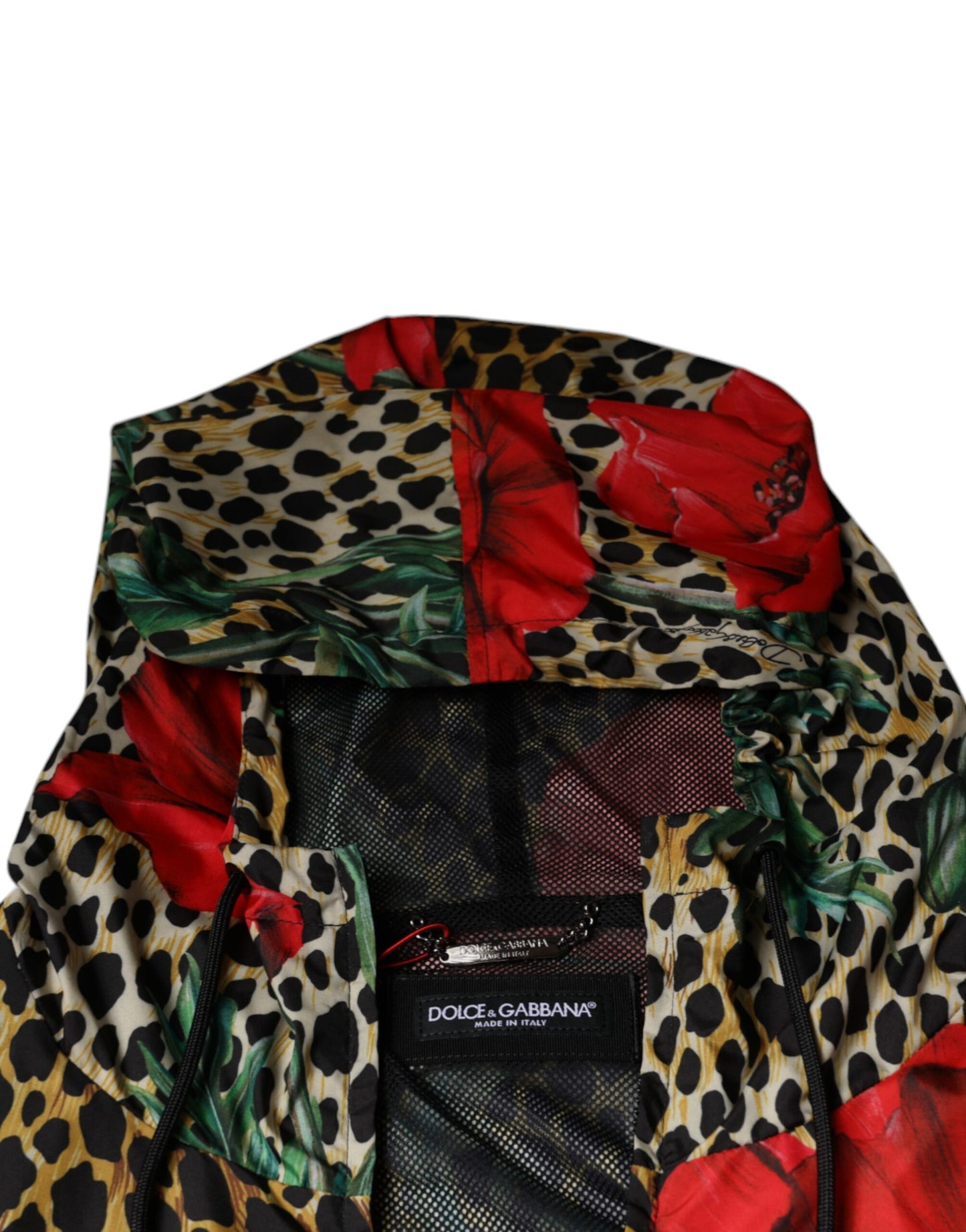 Dolce & Gabbana Multicolor Leopard Floral Hooded Jacket