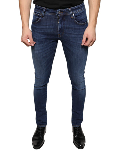 Dolce & Gabbana Dark Blue Cotton Stretch Skinny Denim Jeans