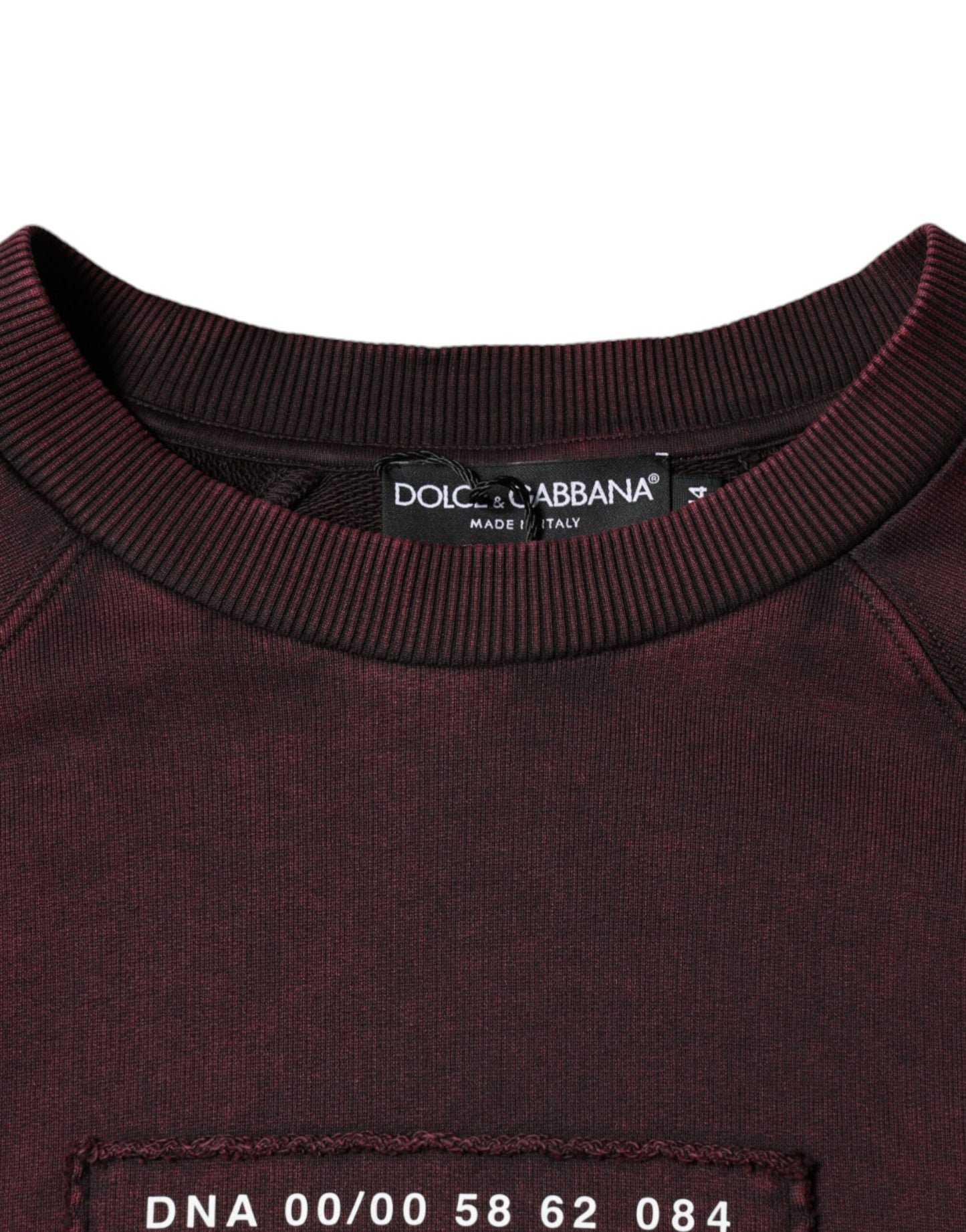 Dolce & Gabbana Maroon Logo Crew Neck Men Sweatshirt Sweater