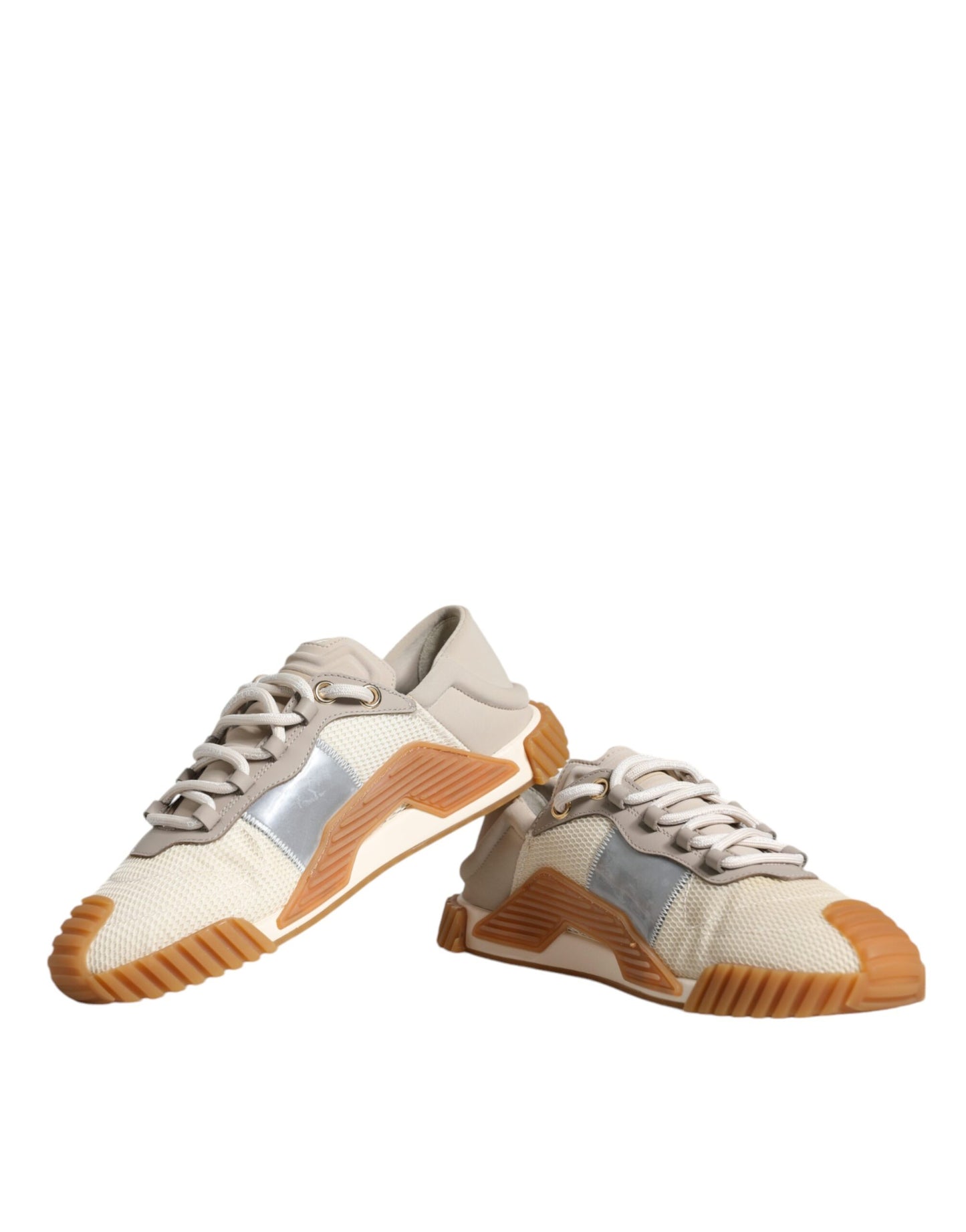 Dolce & Gabbana Beige Lace Up Low Top NS1 Sneakers Shoes