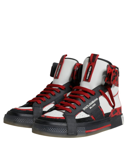 Dolce & Gabbana Multicolor Leather High Top Sneakers Shoes