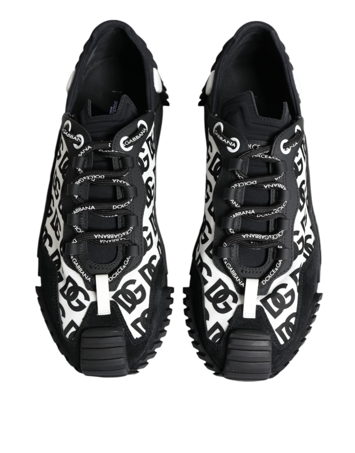 Dolce & Gabbana Black Logo Lace Up Low Top NS1 Sneakers Shoes