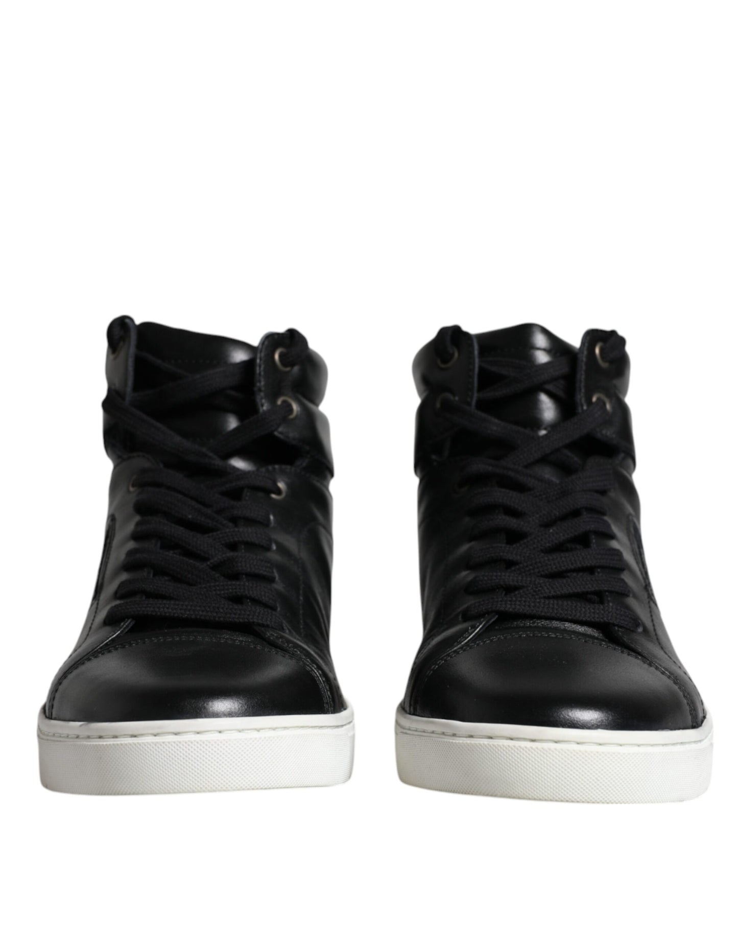 Dolce & Gabbana Black Leather High Top Men Sneakers Shoes