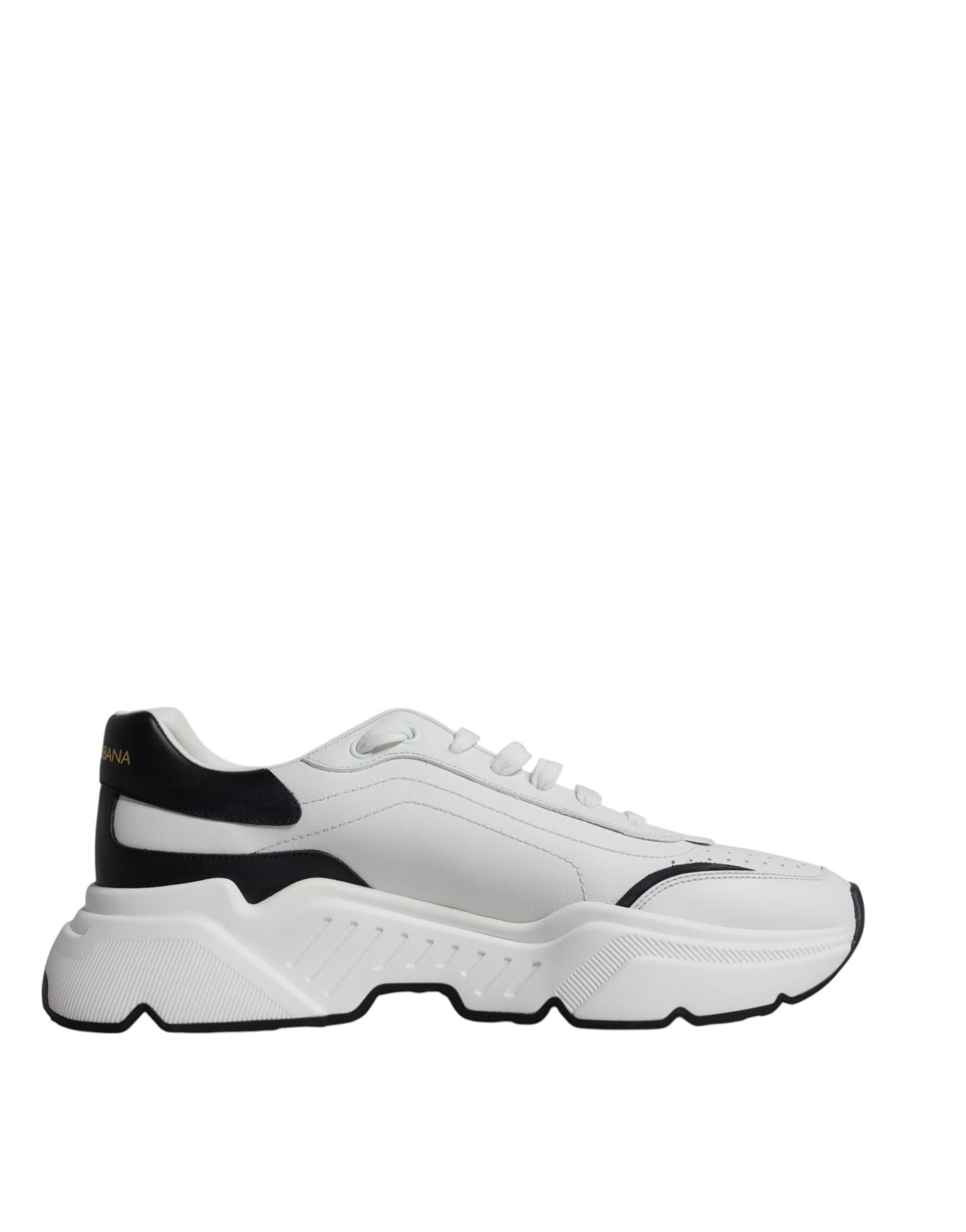 Dolce & Gabbana White Black DAYMASTER Leather Sneakers Shoes