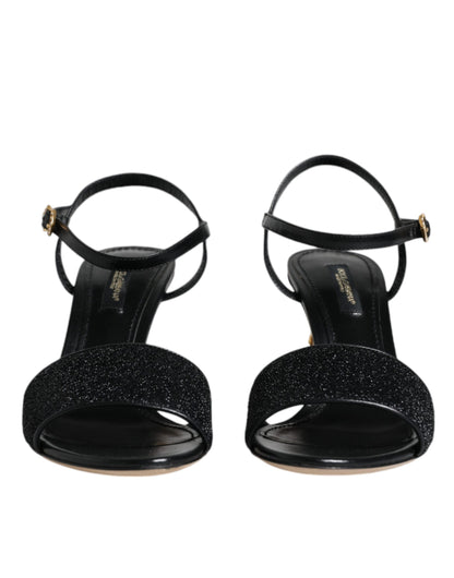 Dolce & Gabbana Black KEIRA Heels Ankle Strap Sandals Shoes