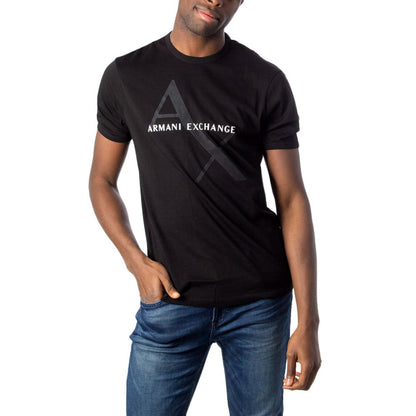 Armani Exchange Black Cotton T-Shirt