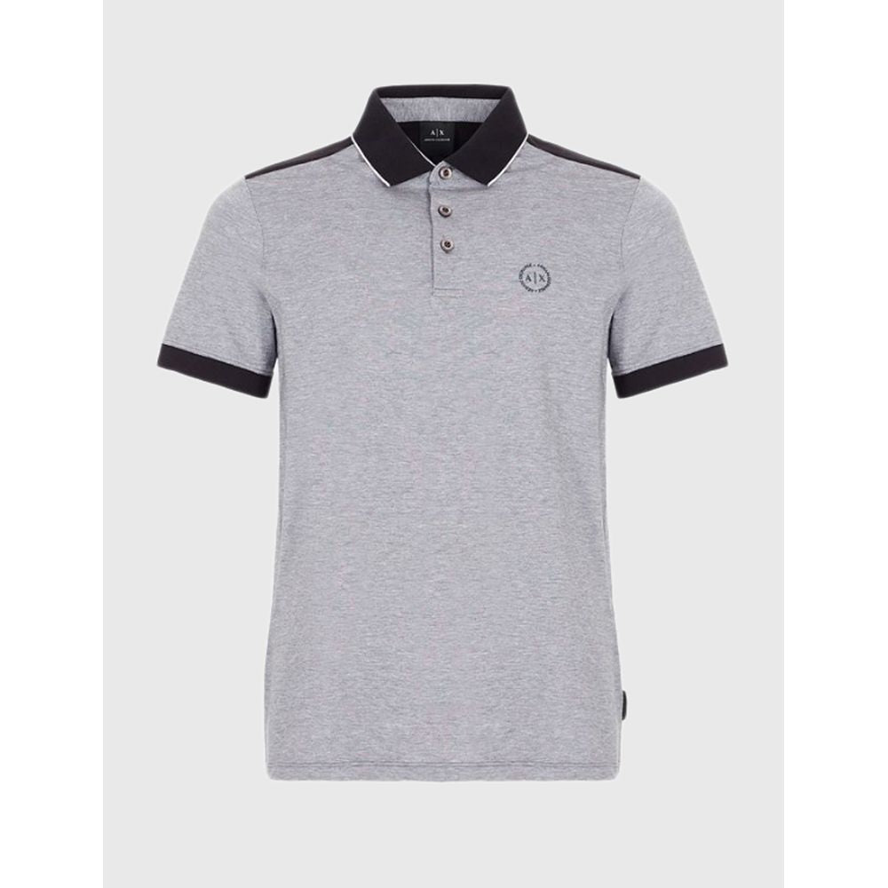 Armani Exchange Black Cotton Polo Shirt