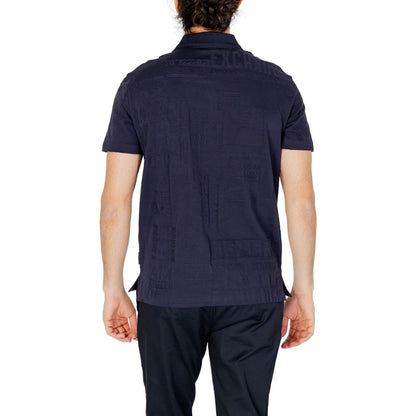 Armani Exchange Blue Cotton Polo Shirt