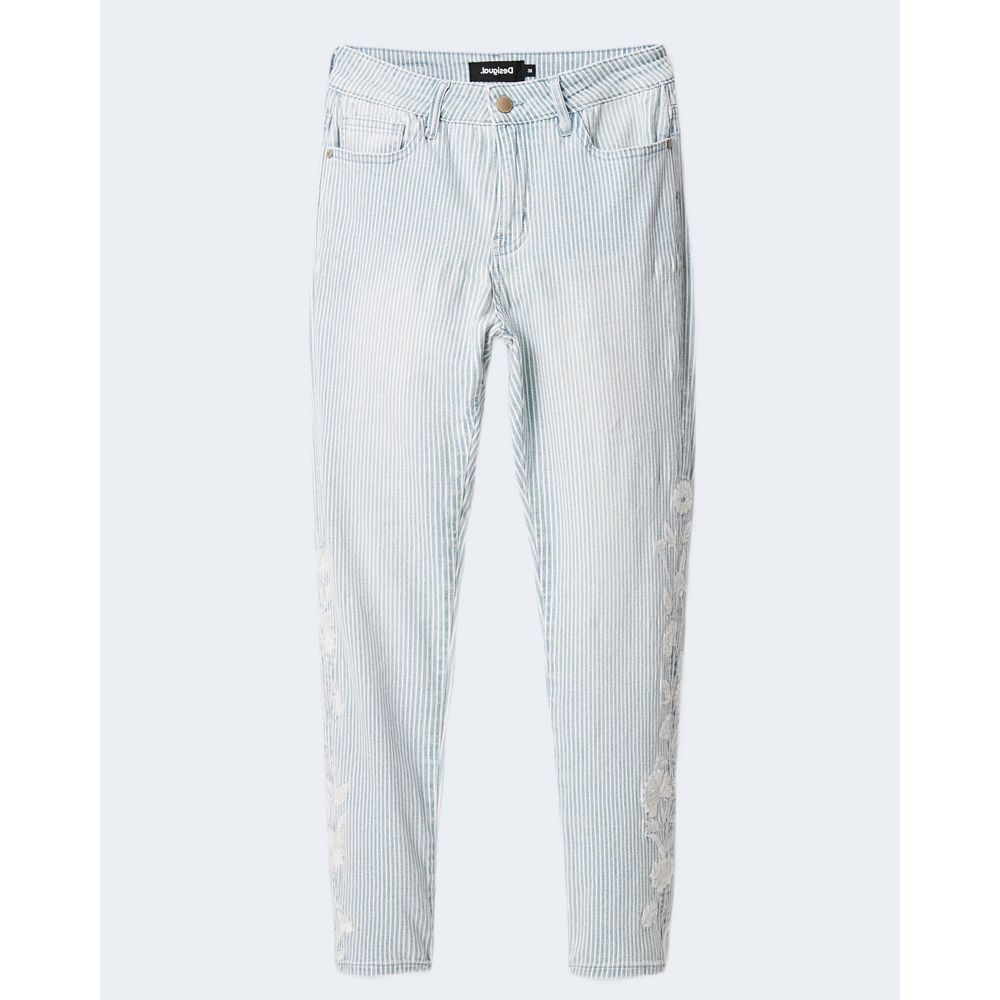 Desigual Light Blue Elastane Jeans & Pant