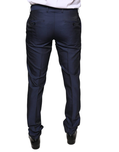 Dolce & Gabbana Blue Polyester Formal Tuxedo Pants