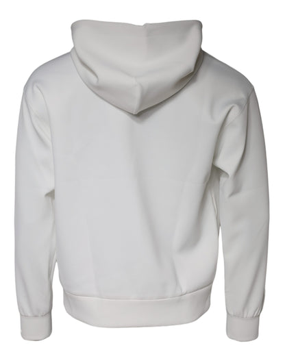 Dolce & Gabbana White DG Logo Hooded Men Sweatshirt Sweater