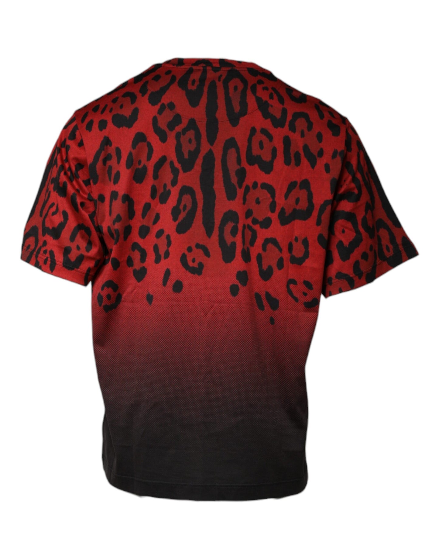 Dolce & Gabbana Red Leopard Cotton Short Sleeves T-shirt