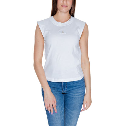 Calvin Klein Jeans White Cotton Tops & T-Shirt