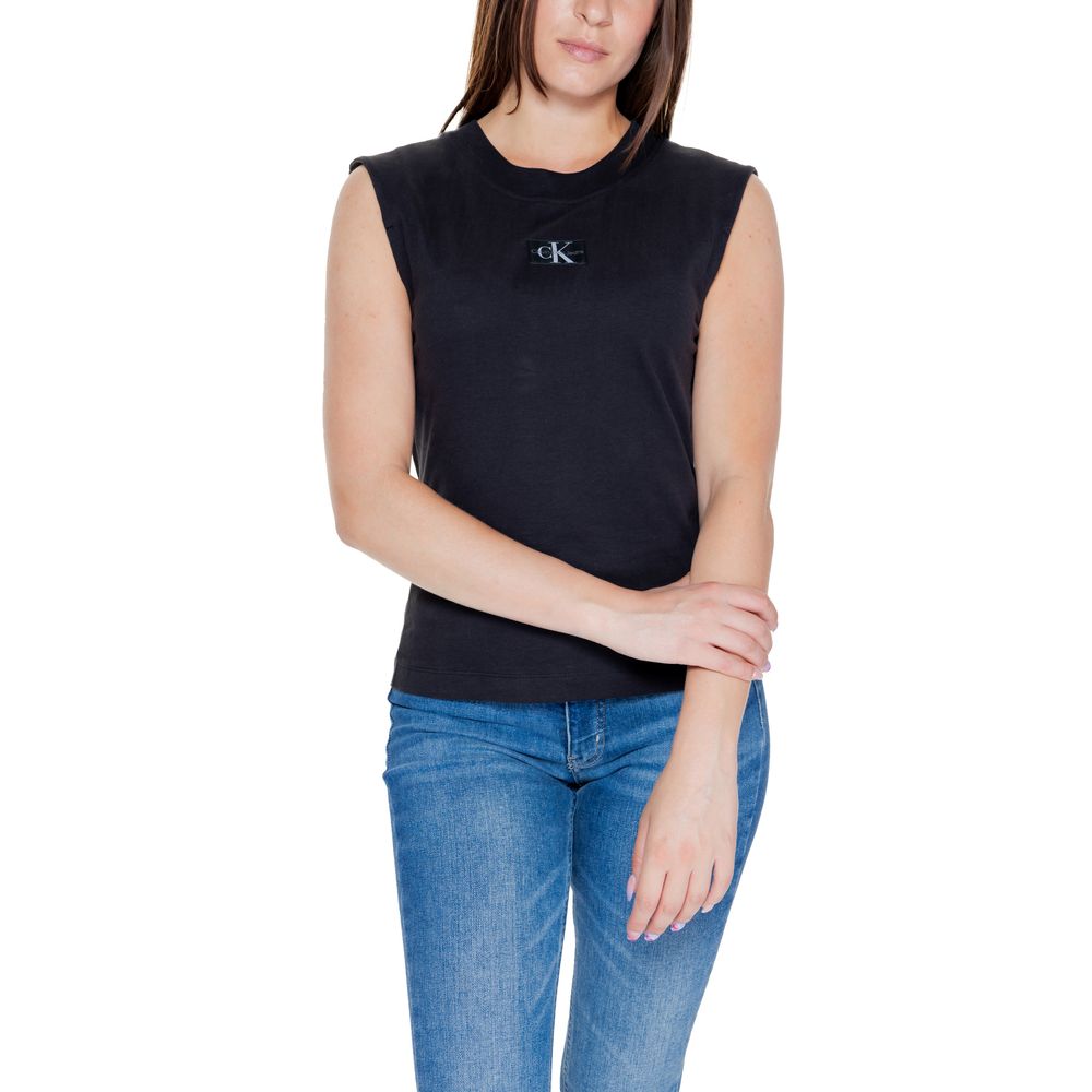 Calvin Klein Jeans Black Cotton Tops & T-Shirt