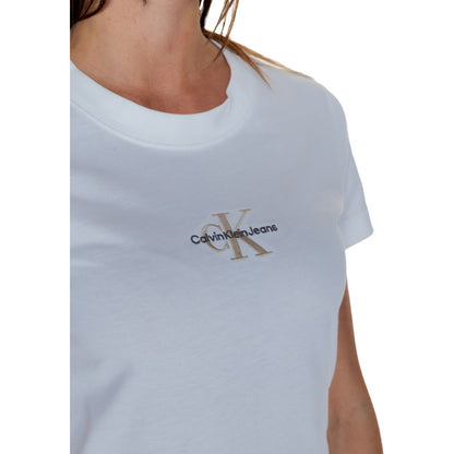 Calvin Klein Jeans White Cotton Rigenerato Tops & T-Shirt