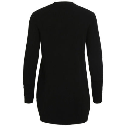 Vila Clothes Black Viscose Cardigan