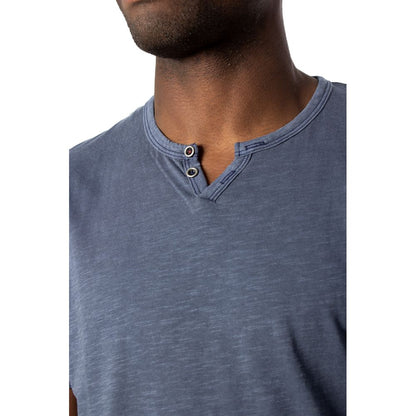 Jack Jones Light Blue Flamed Cotton T-Shirt